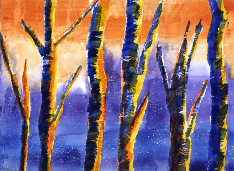 Paint a watercolor forest